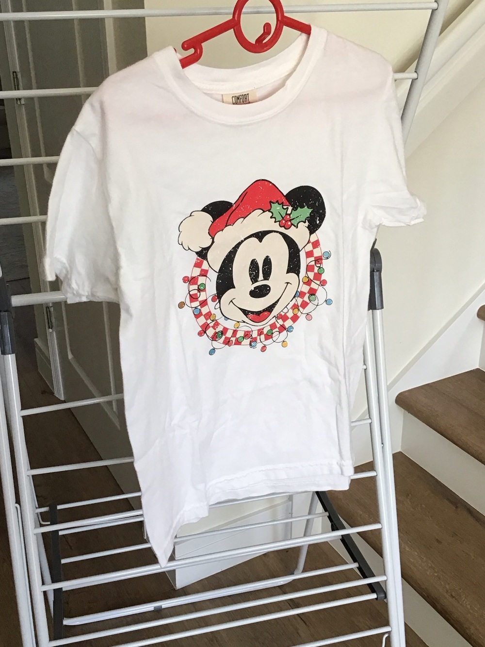 Youth White “Comforts Colors” Mickey Holiday Graphic Tee 100% cotton